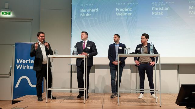 v.l.: Markus Meissner, Baukarussell, Christian Polak, 6B47 Real Estate Investors, Bernhard Muhr, Komptech, Frederic Waimer, Werner Sobek AG